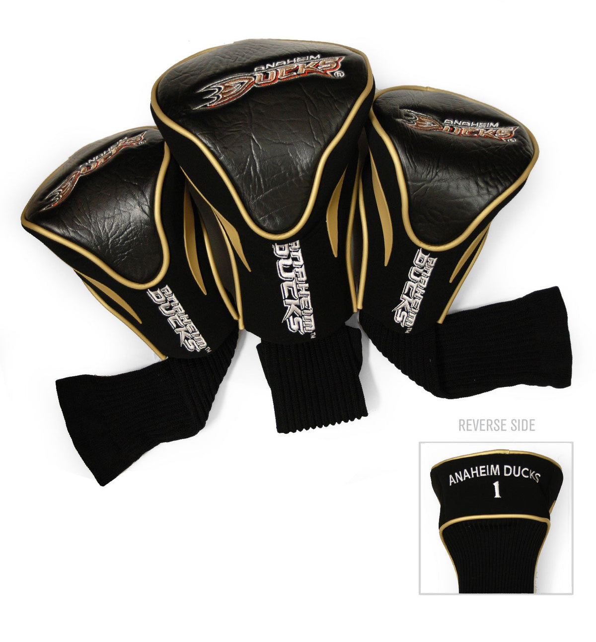 Team Golf Anaheim Ducks DR/FW Headcovers - 3 Pack Contour - Embroidered
