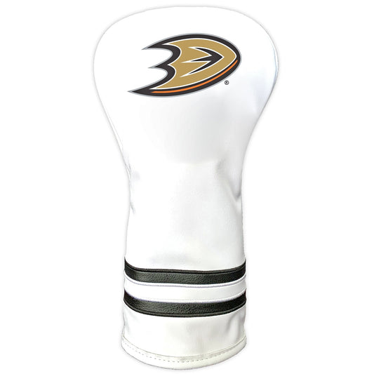Team Golf Anaheim Ducks DR/FW Headcovers - Vintage Driver HC - Printed White
