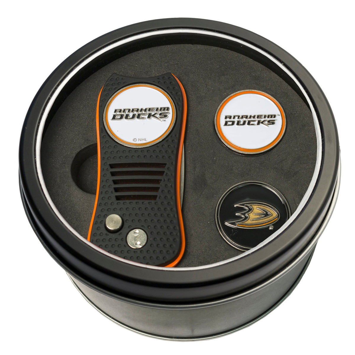 Team Golf Anaheim Ducks Golf Gift Sets - Tin - Divot Tool & 2 Markers - 