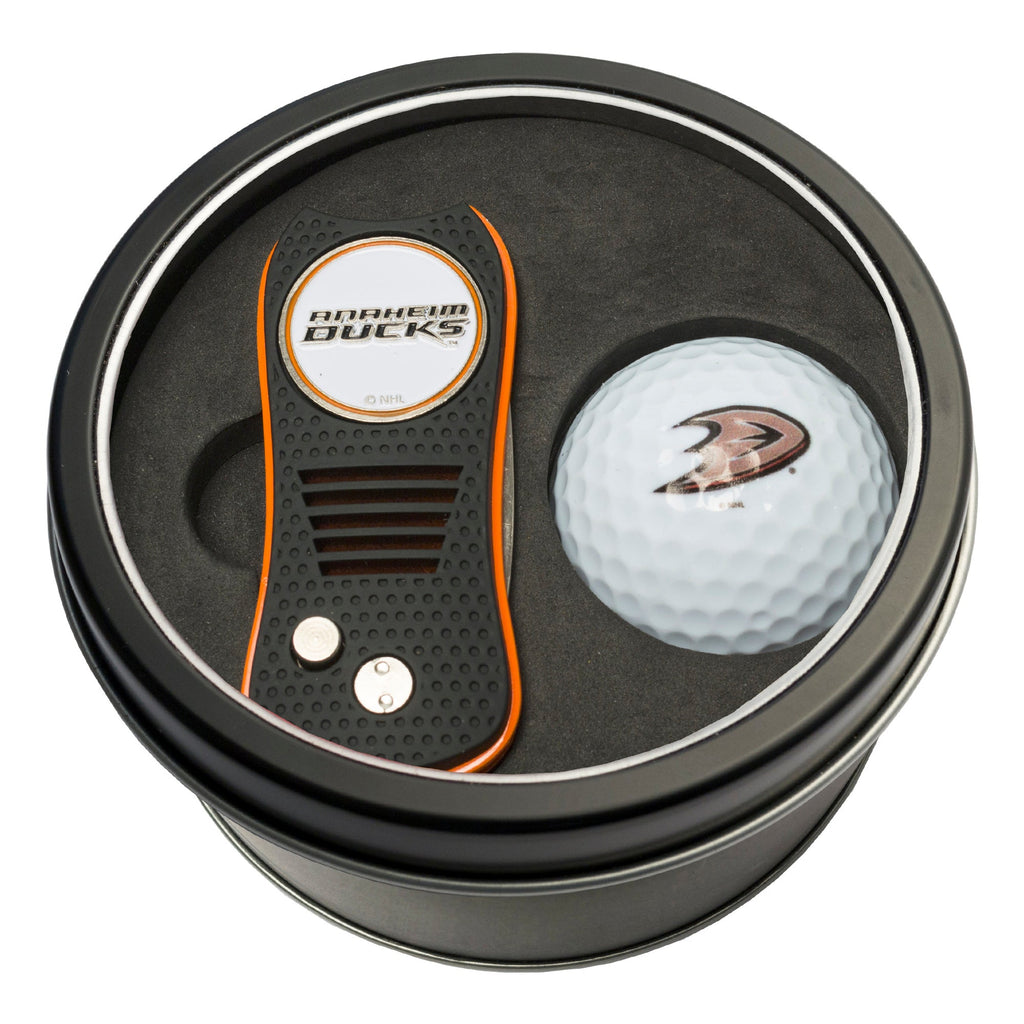 Team Golf Anaheim Ducks Golf Gift Sets - Tin - Divot Tool & Golf Ball - 