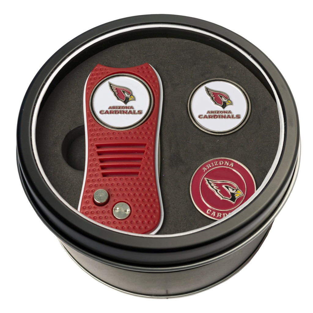 Team Golf Arizona Cardinals Golf Gift Sets - Tin-Divot Tool & 2 Markers -