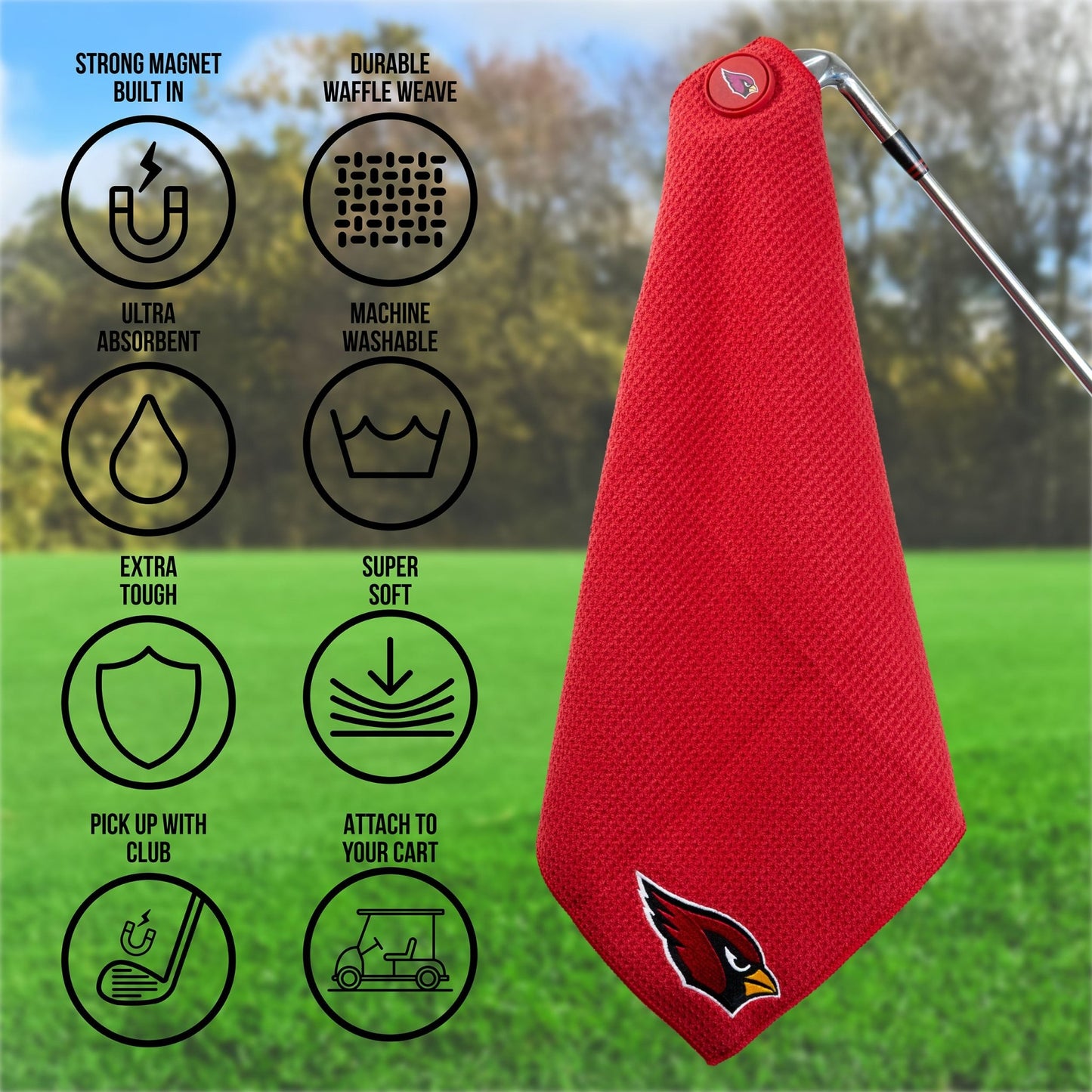 Team Golf Arizona Cardinals Magnetic Golf Towel - Team Golf USA