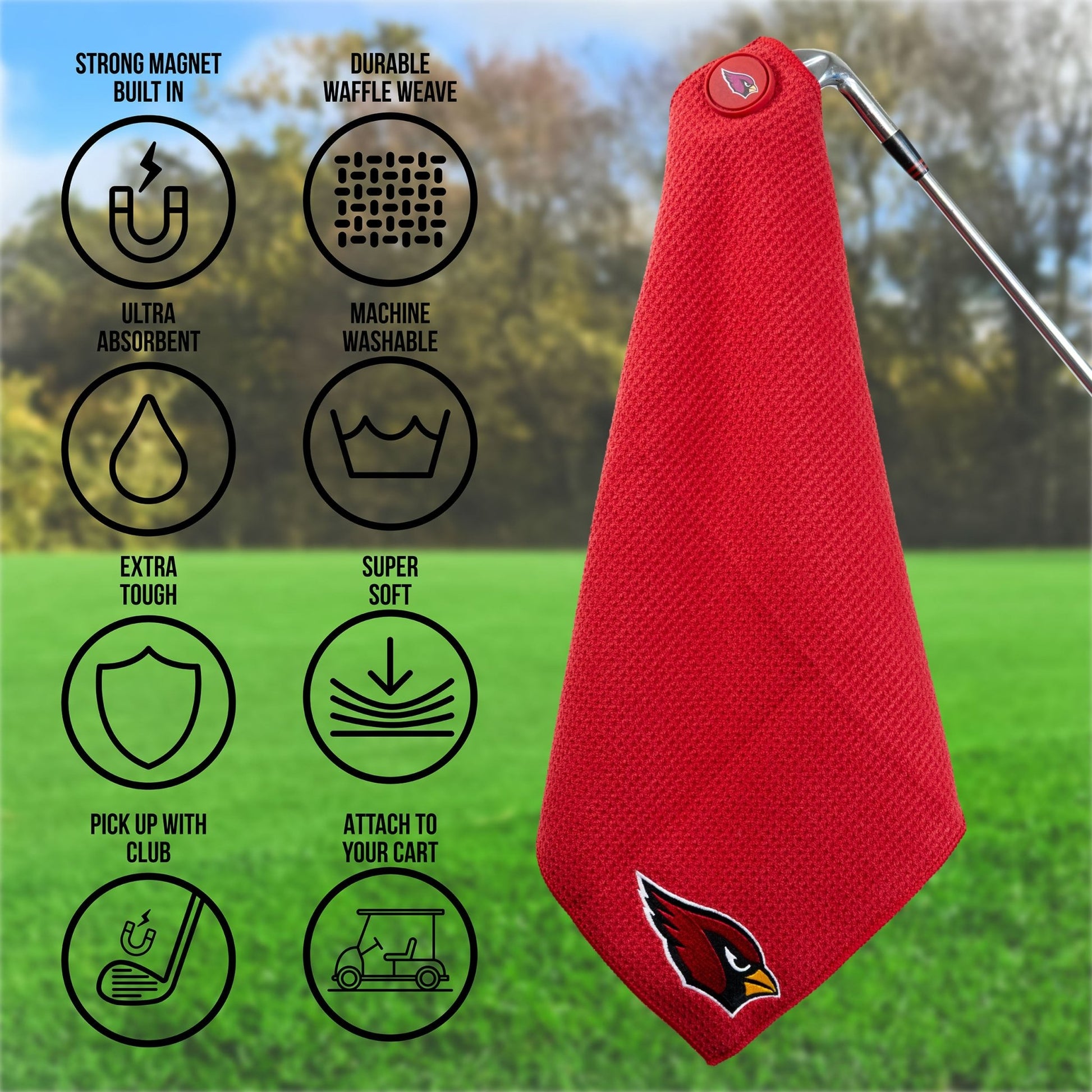 Team Golf Arizona Cardinals Magnetic Golf Towel - Team Golf USA