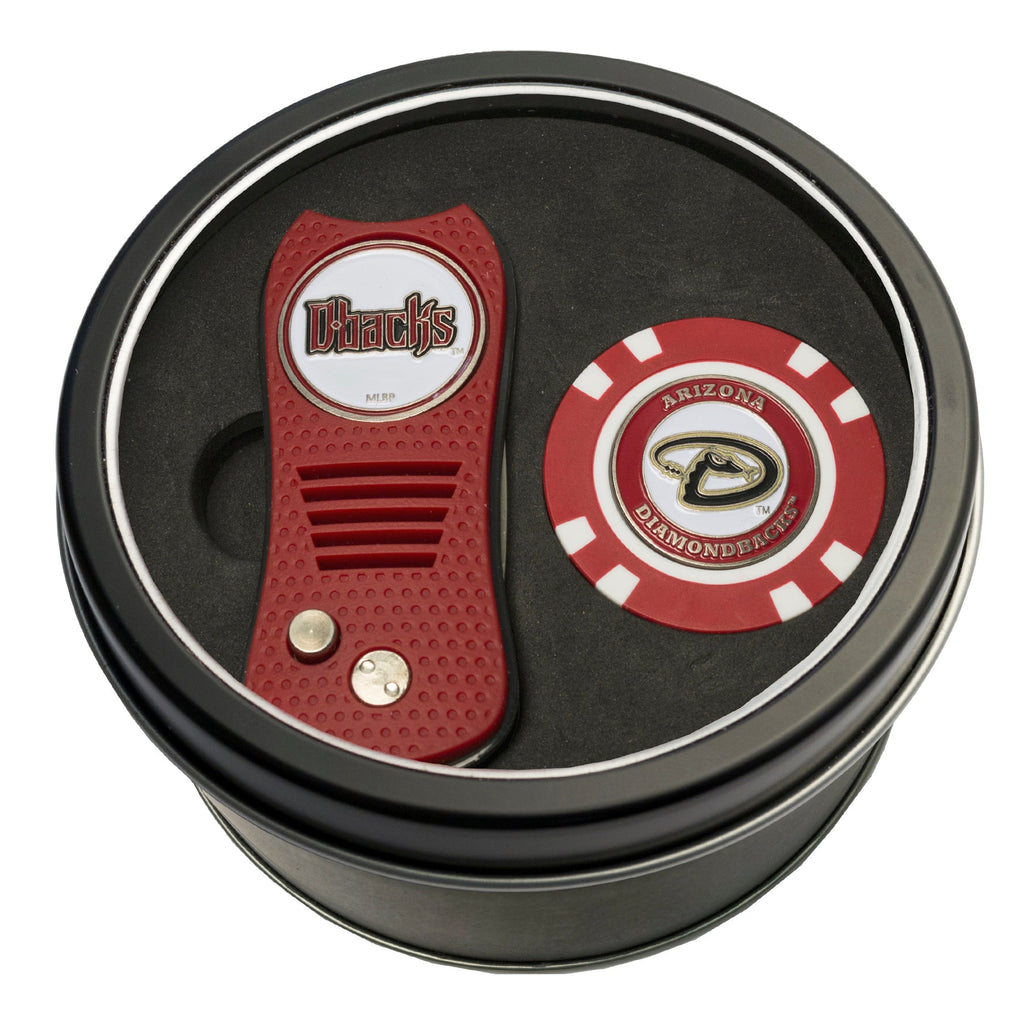 Team Golf Arizona Diamondbacks Golf Gift Sets - Tin - Divot Tool & Poker Chip - 