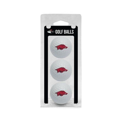 Team Golf Arkansas Golf Balls - 3 Pack - White
