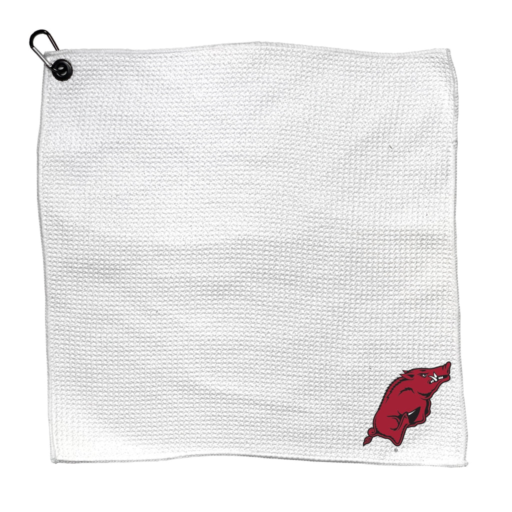 Team Golf Arkansas Golf Towels - Microfiber 15X15 White - 