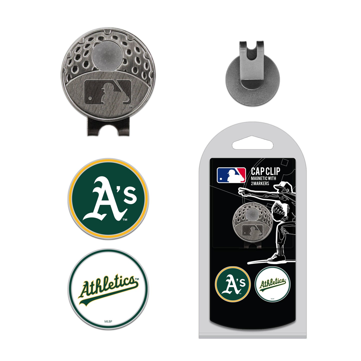 Team Golf A's Ball Markers - Hat Clip & Ball Marker - 
