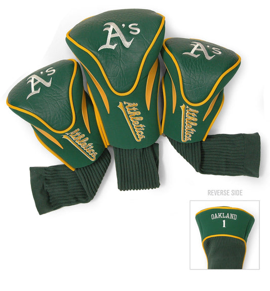 Team Golf A's DR/FW Headcovers - 3 Pack Contour - Embroidered