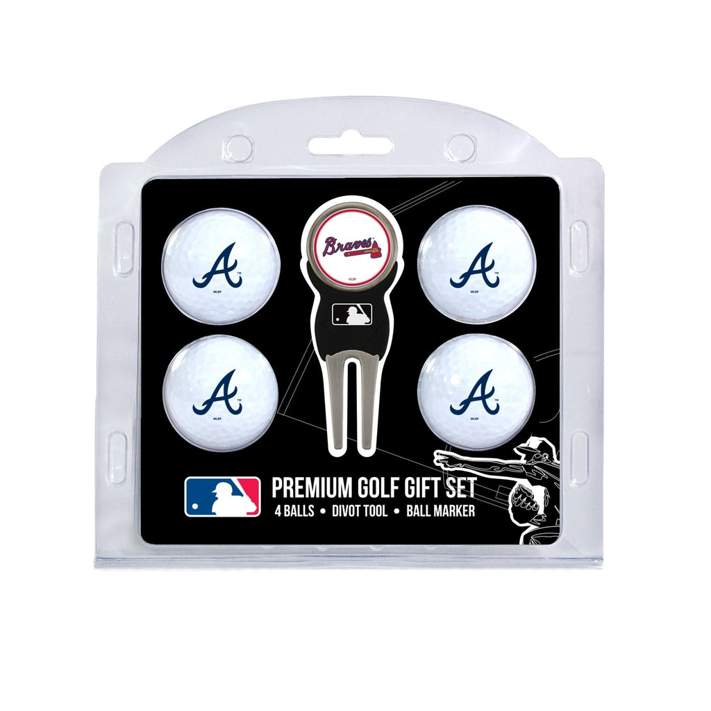 Team Golf Atlanta Braves Golf Gift Sets - 4 Ball Gift Set - 