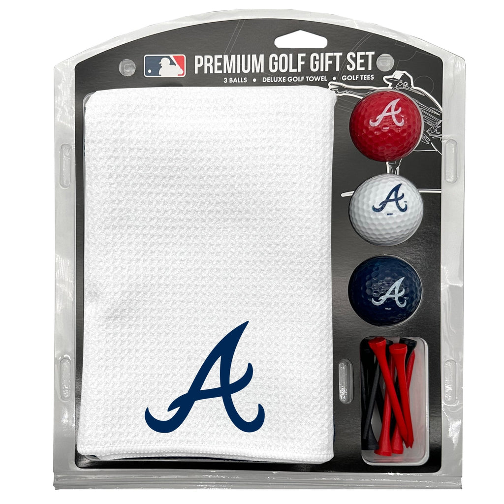 Team Golf Atlanta Braves Golf Gift Sets - Microfiber Towel Gift Set - White - 