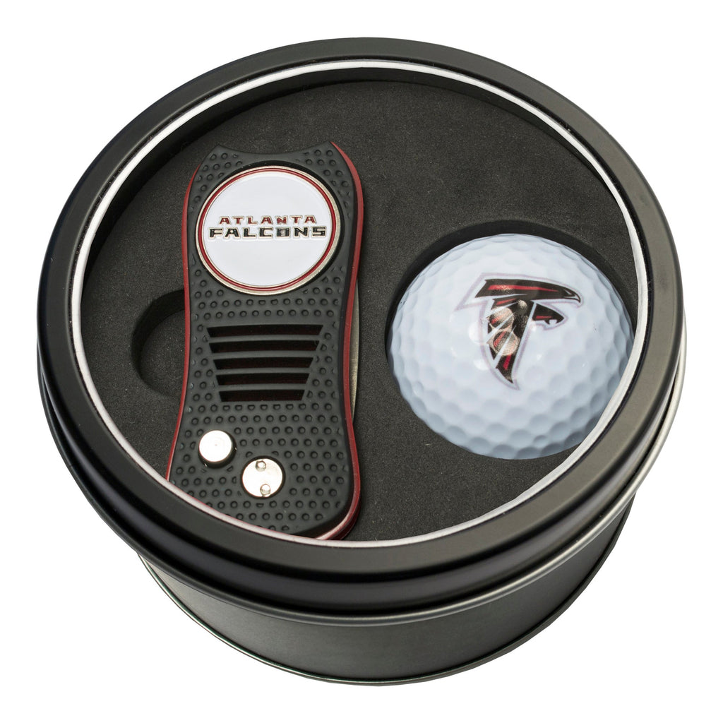 Team Golf Atlanta Falcons Golf Gift Sets - Tin-Divot Tool & Golf Ball -