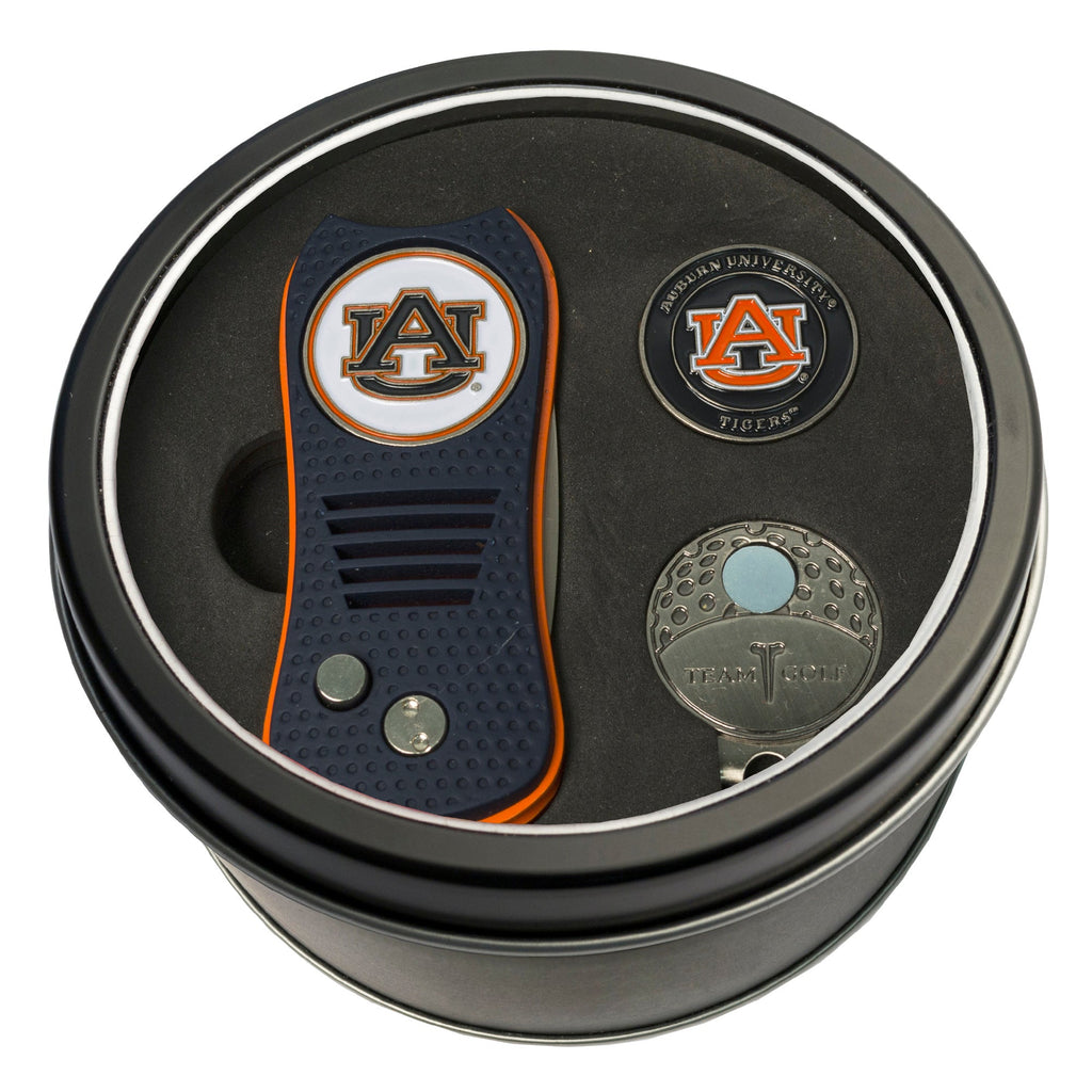 Team Golf Auburn Golf Gift Sets - Tin - Divot Tool & Hat Clip - 