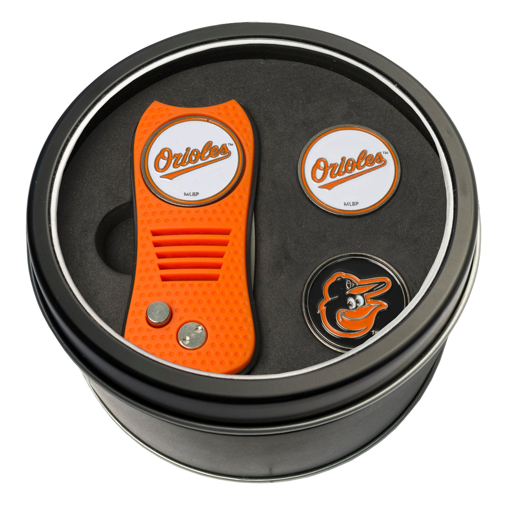 Team Golf Baltimore Orioles Golf Gift Sets - Tin - Divot Tool & 2 Markers - 