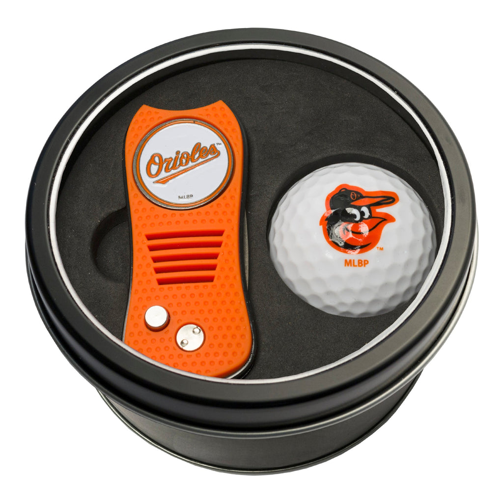 Team Golf Baltimore Orioles Golf Gift Sets - Tin - Divot Tool & Golf Ball - 