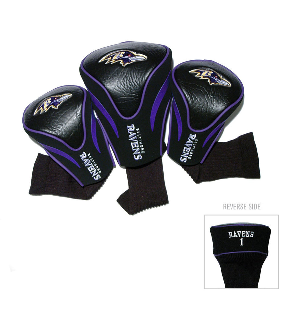 Team Golf Baltimore Ravens DR/FW Headcovers - 3 Pack Contour - Embroidered