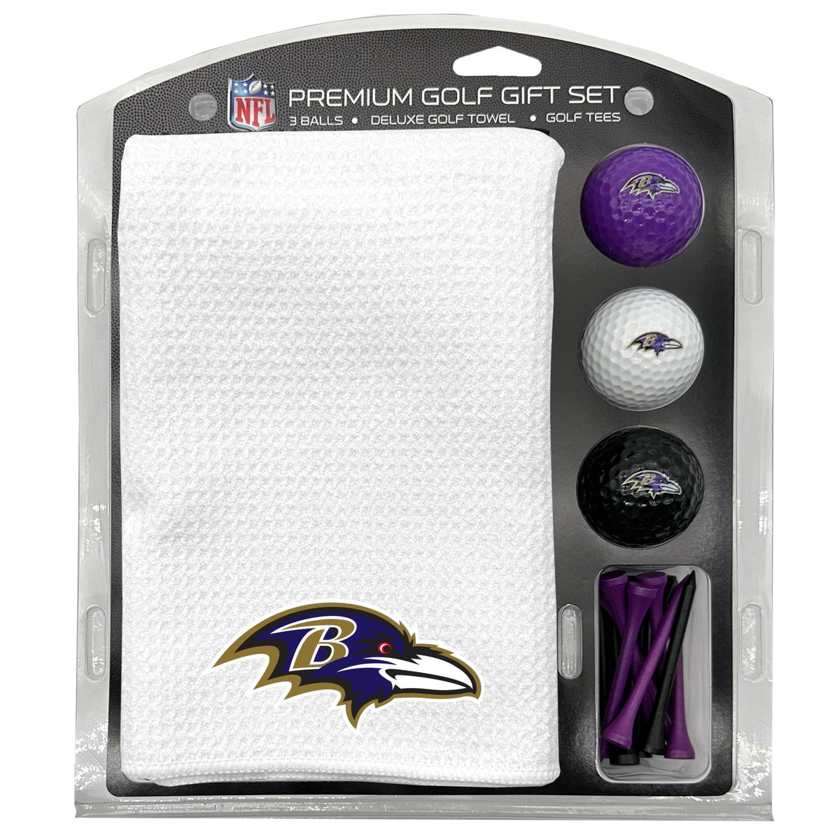 Team Golf Baltimore Ravens Golf Gift Sets - Microfiber Towel Gift Set-White -