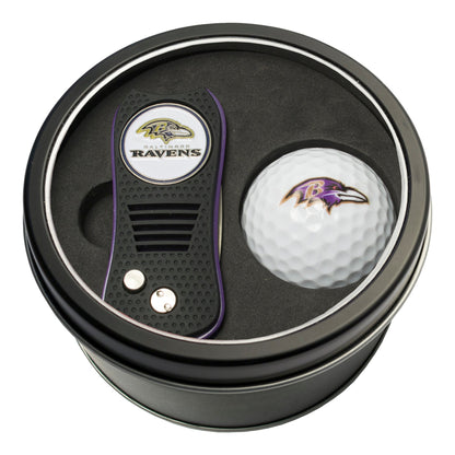 Team Golf Baltimore Ravens Golf Gift Sets - Tin-Divot Tool & Golf Ball -