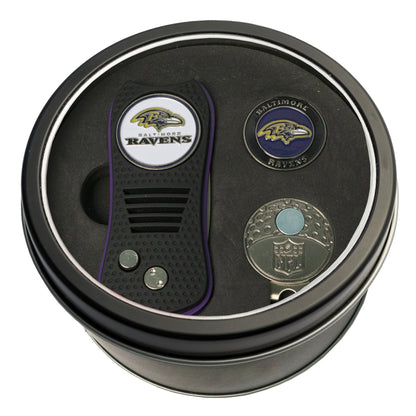 Team Golf Baltimore Ravens Golf Gift Sets - Tin-Divot Tool & Hat Clip -