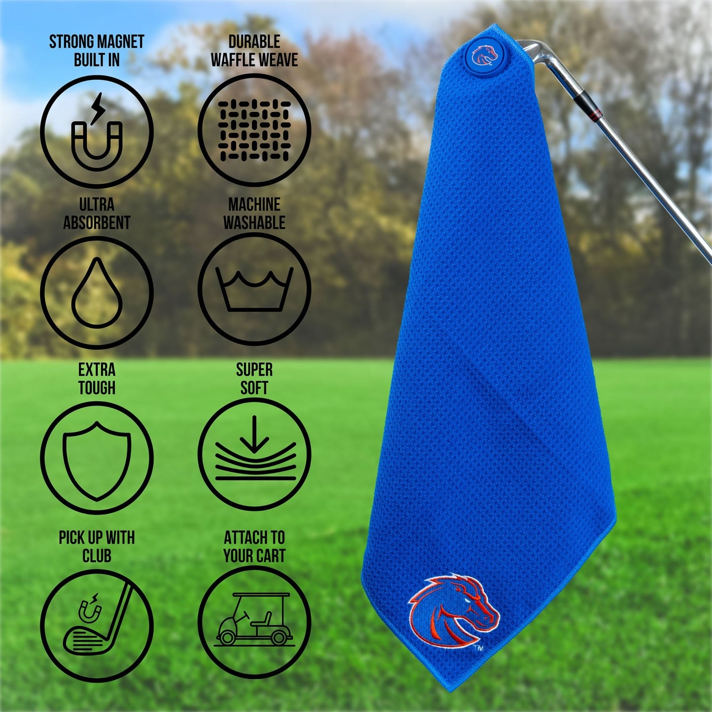 Team Golf Boise St Magnetic Golf Towel - Team Golf USA