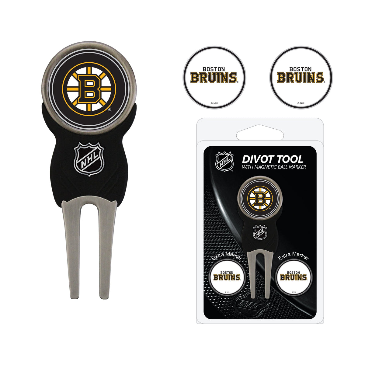 Team Golf BOS Bruins Divot Tools - Signature Divot Tool Pack - 