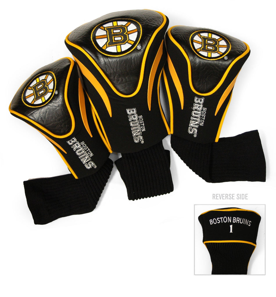Team Golf Boston Bruins DR/FW Headcovers - 3 Pack Contour - Embroidered