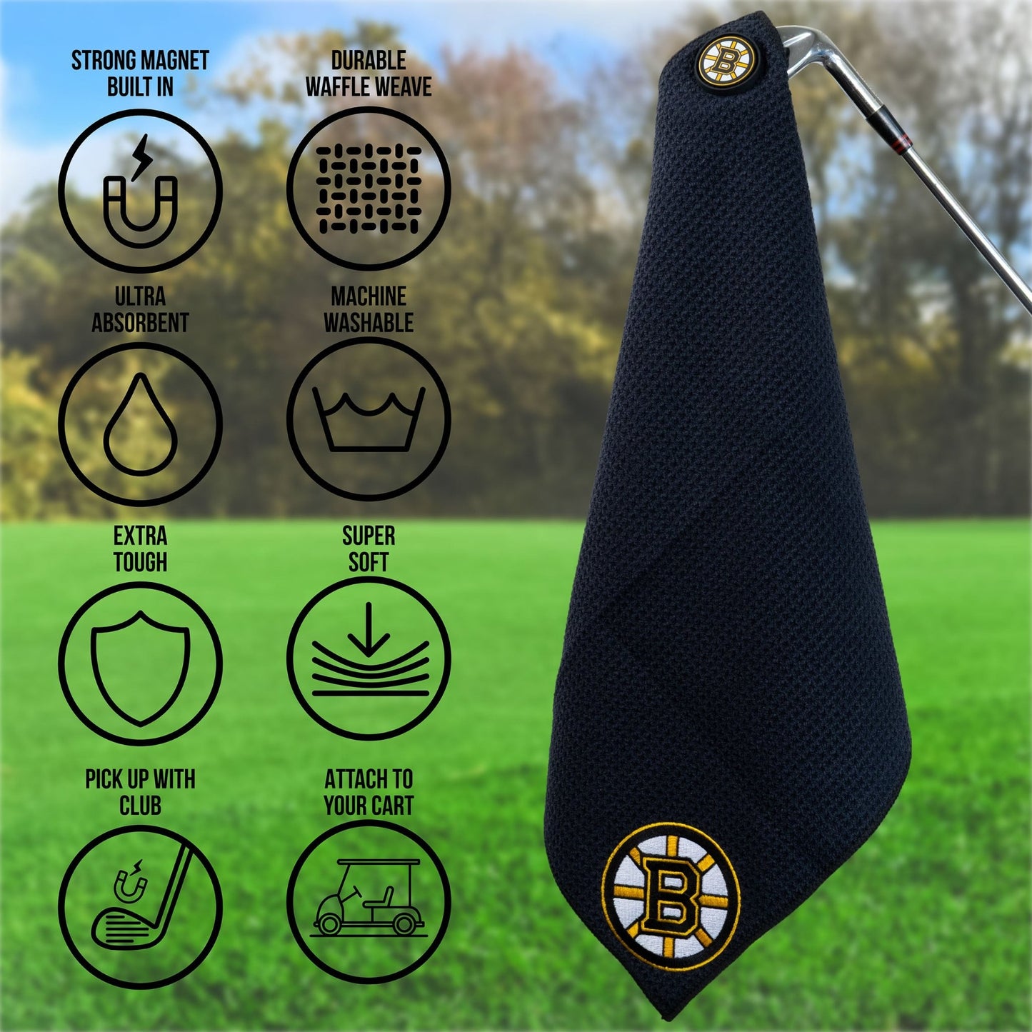 Team Golf Boston Bruins Magnetic Golf Towel - Team Golf USA