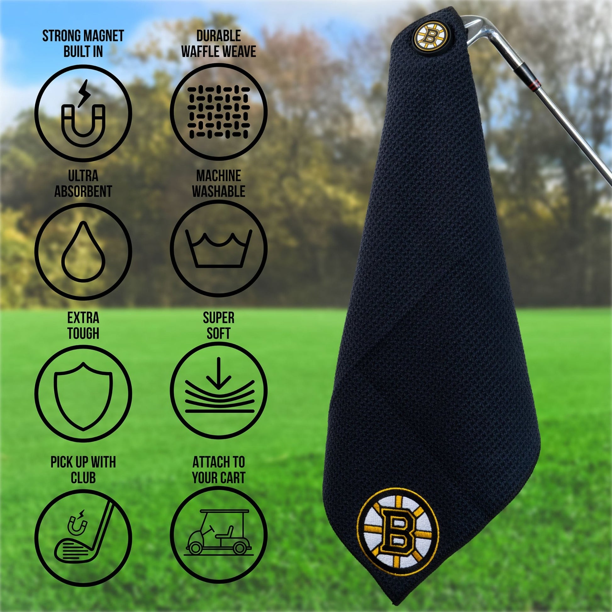 Team Golf Boston Bruins Magnetic Golf Towel - Team Golf USA
