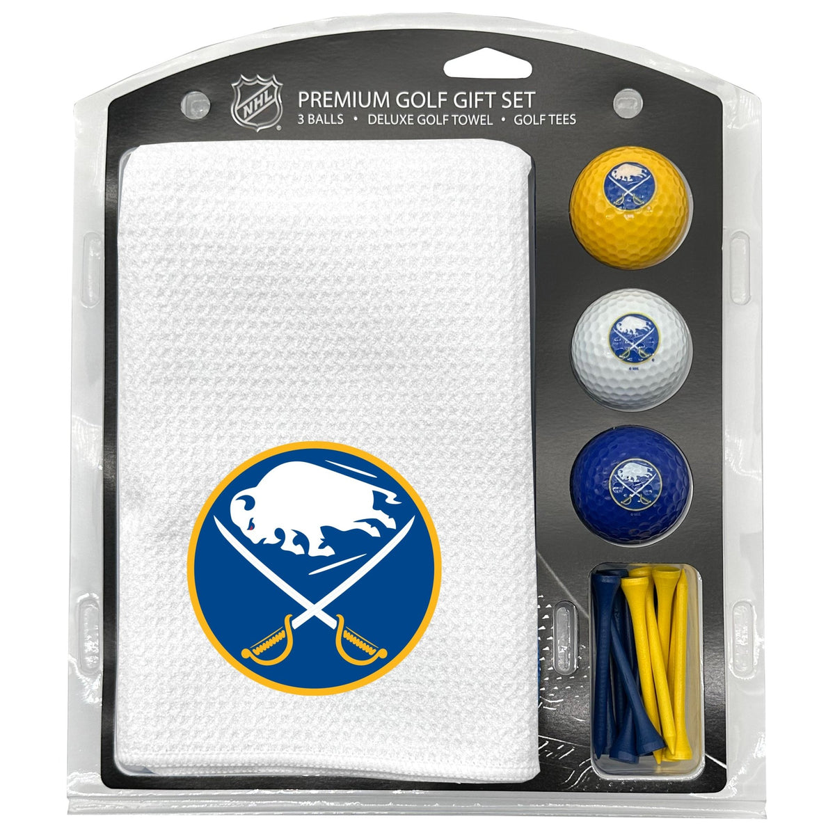 Team Golf BUF Sabres Golf Gift Sets - Microfiber Towel Gift Set - White - 