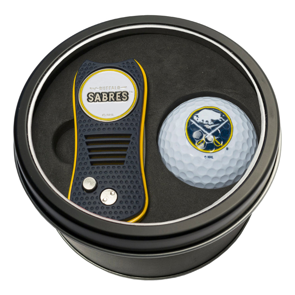 Team Golf BUF Sabres Golf Gift Sets - Tin - Divot Tool & Golf Ball - 