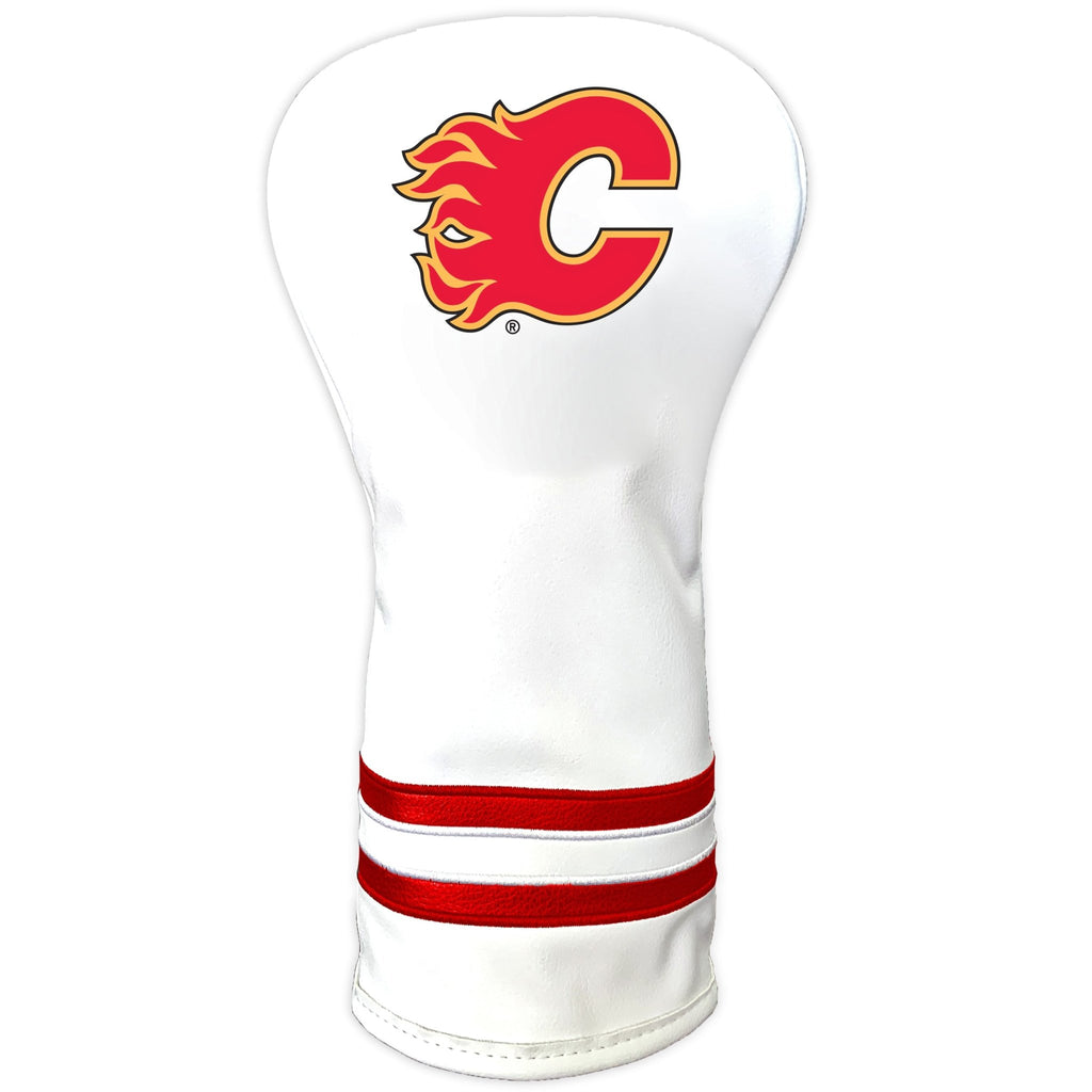 Team Golf Calgary Flames DR/FW Headcovers - Vintage Driver HC - Printed White