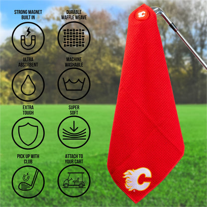 Team Golf Calgary Flames Magnetic Golf Towel - Team Golf USA