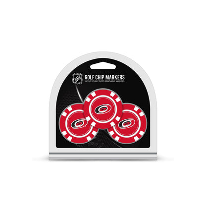 Team Golf CAR Hurricanes Ball Markers - 3 Pack Golf Chip Markers - 