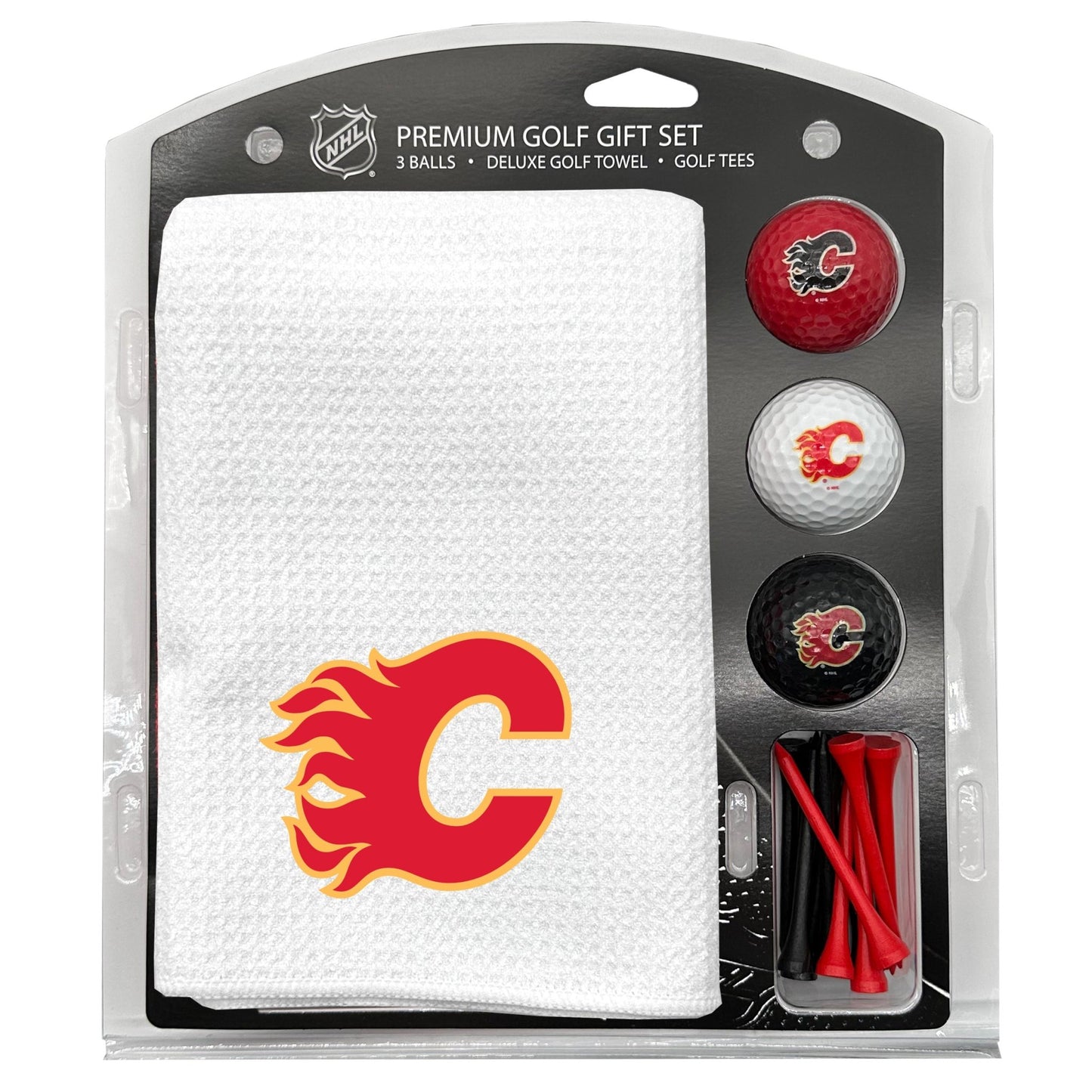 Team Golf CGY Flames Golf Gift Sets - Microfiber Towel Gift Set - White - 