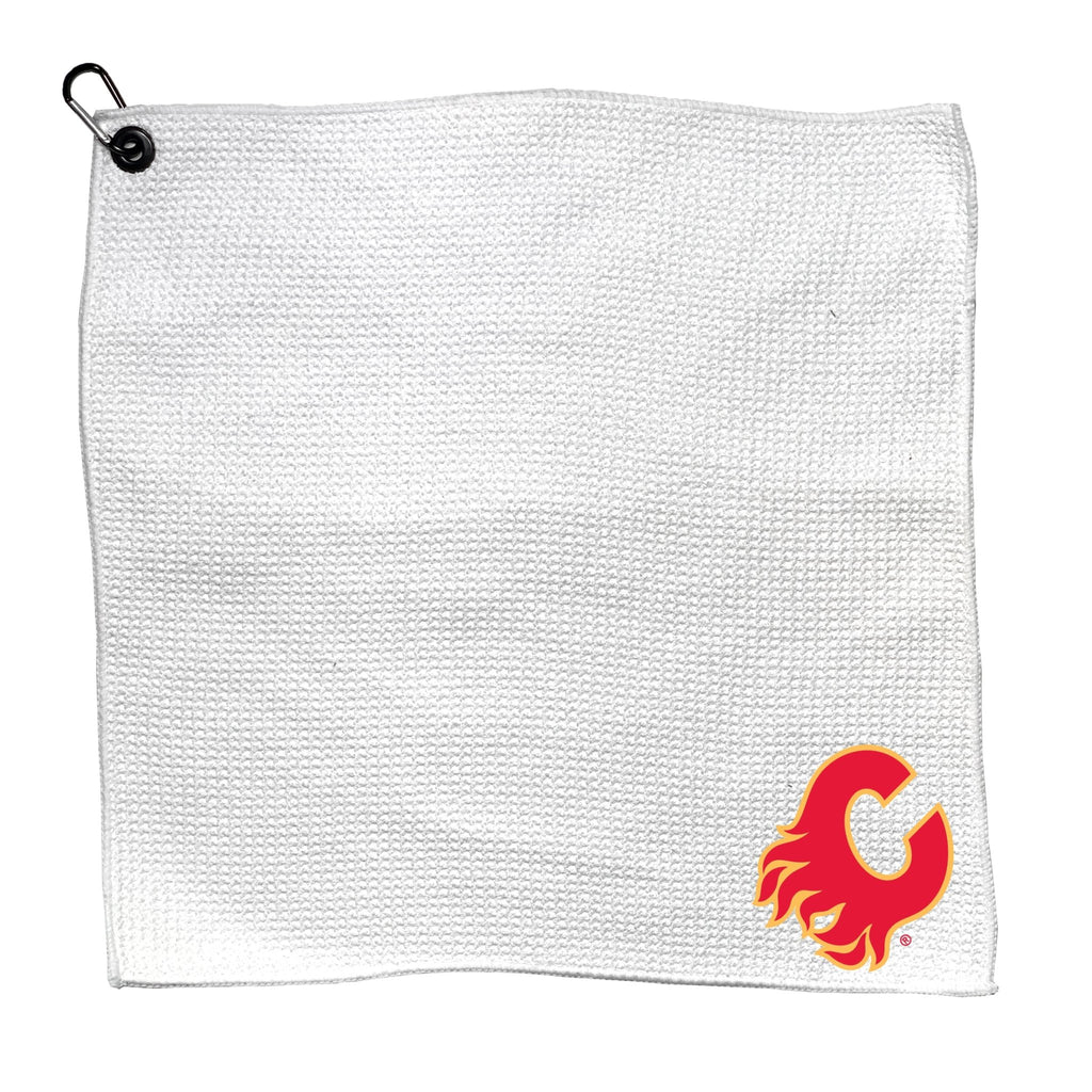 Team Golf CGY Flames Golf Towels - Microfiber 15X15 White - 