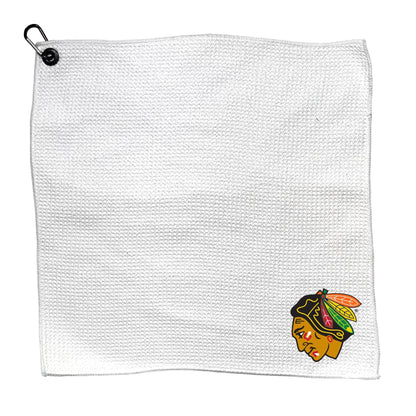 Team Golf CHI Black Hawks Golf Towels - Microfiber 15X15 White - 