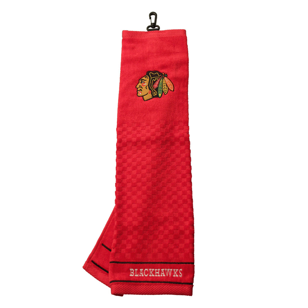 Team Golf CHI Black Hawks Golf Towels - Tri - Fold 16x22 - 