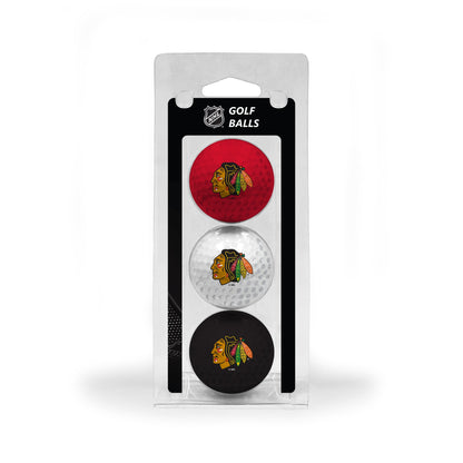 Team Golf CHI Blackhawks Golf Balls - 3 Pack - Team