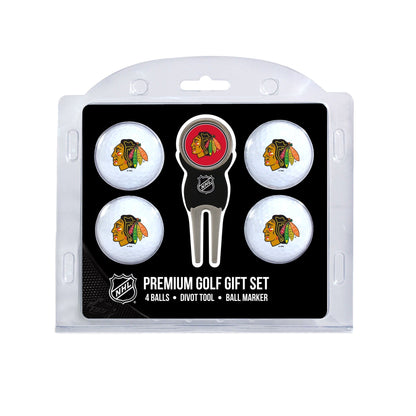 Team Golf CHI Blackhawks Golf Gift Sets - 4 Ball Gift Set - 
