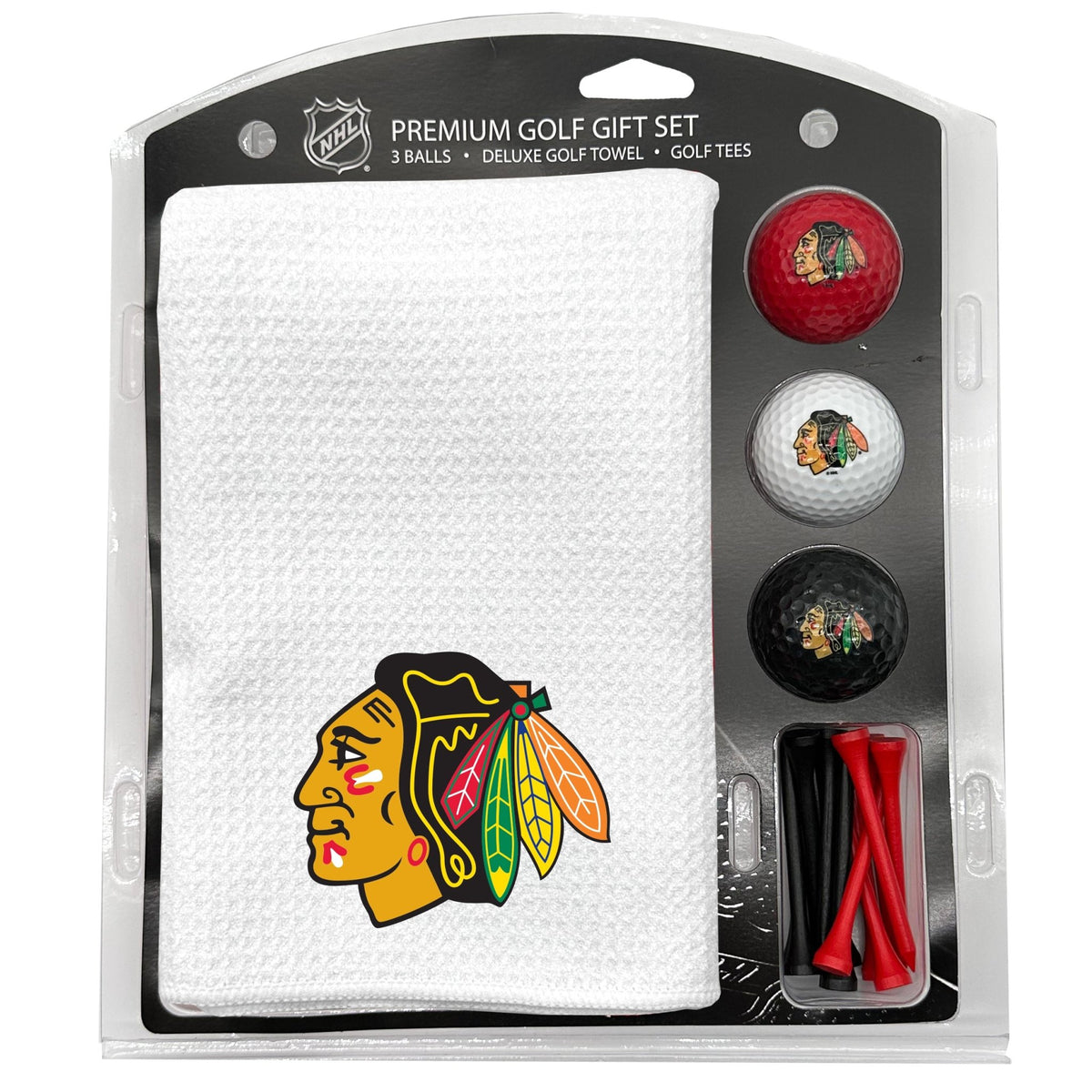 Team Golf CHI Blackhawks Golf Gift Sets - Microfiber Towel Gift Set - White - 