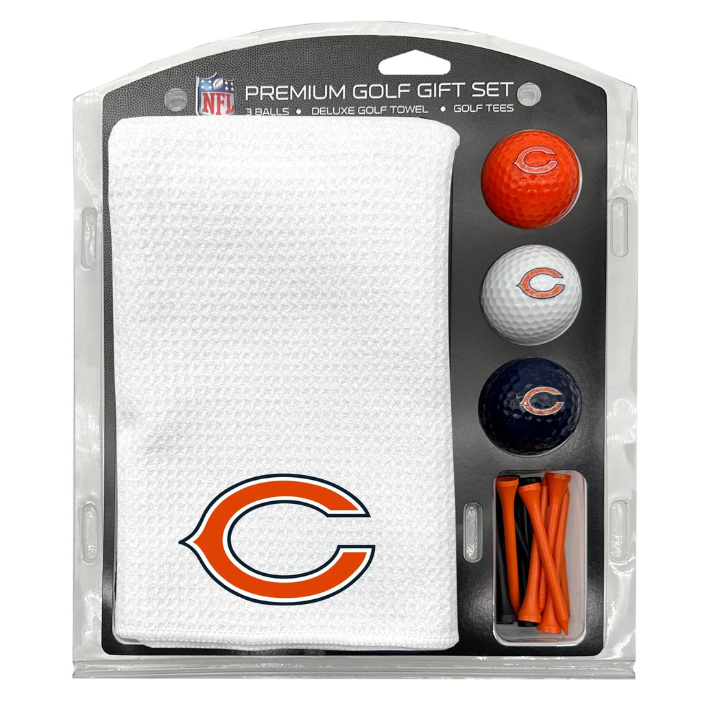 Team Golf Chicago Bears Golf Gift Sets - Microfiber Towel Gift Set-White -