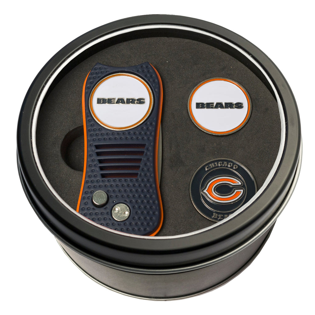 Team Golf Chicago Bears Golf Gift Sets - Tin-Divot Tool & 2 Markers -