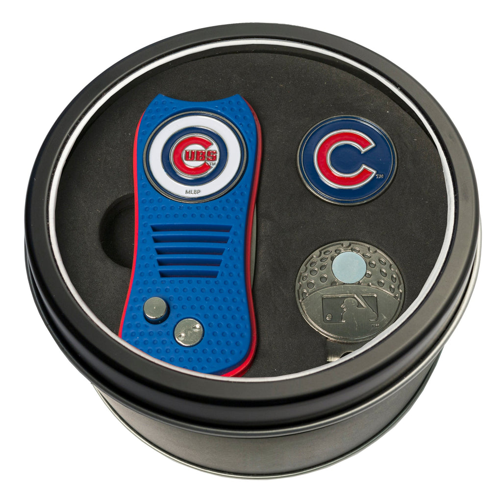 Team Golf Chicago Cubs Golf Gift Sets - Tin - Divot Tool & Hat Clip - 