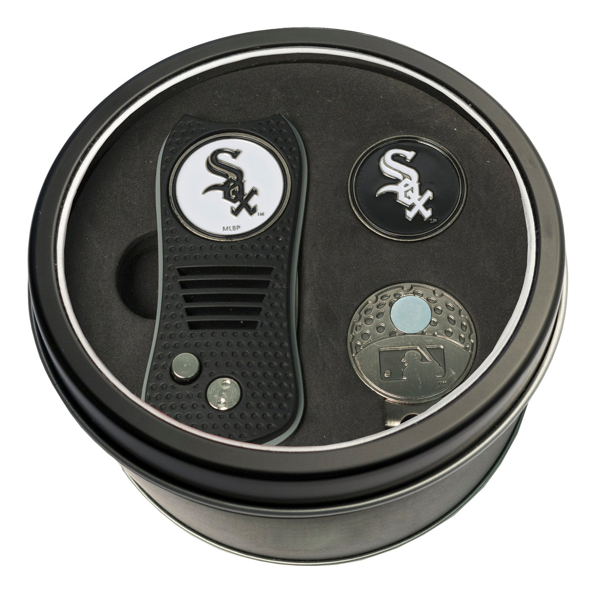 Team Golf Chicago White Sox Golf Gift Sets - Tin - Divot Tool & Hat Clip - 