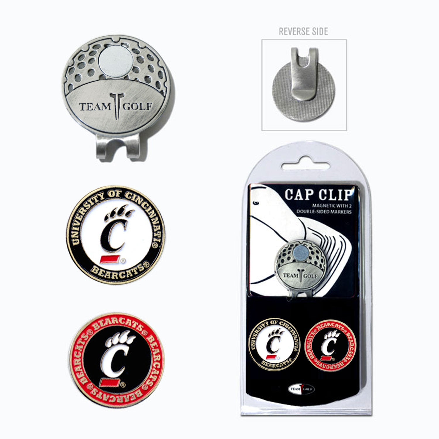 Team Golf Cincinnati Ball Markers - Hat Clip - 2 markers - 