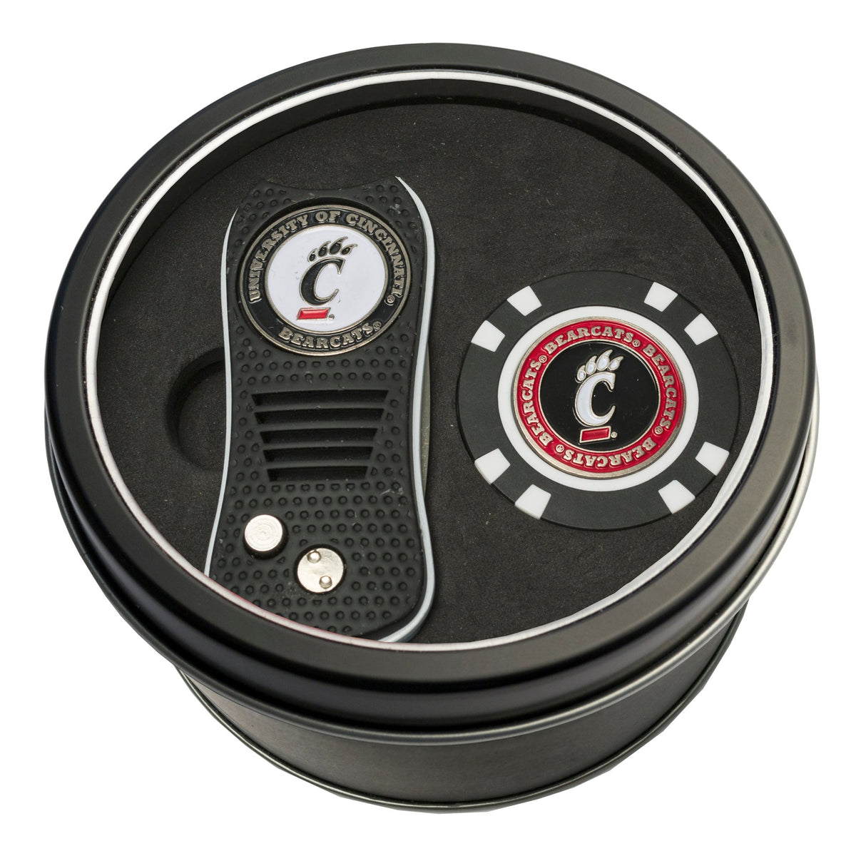 Team Golf Cincinnati Golf Gift Sets - Tin - Divot Tool & Poker Chip - 