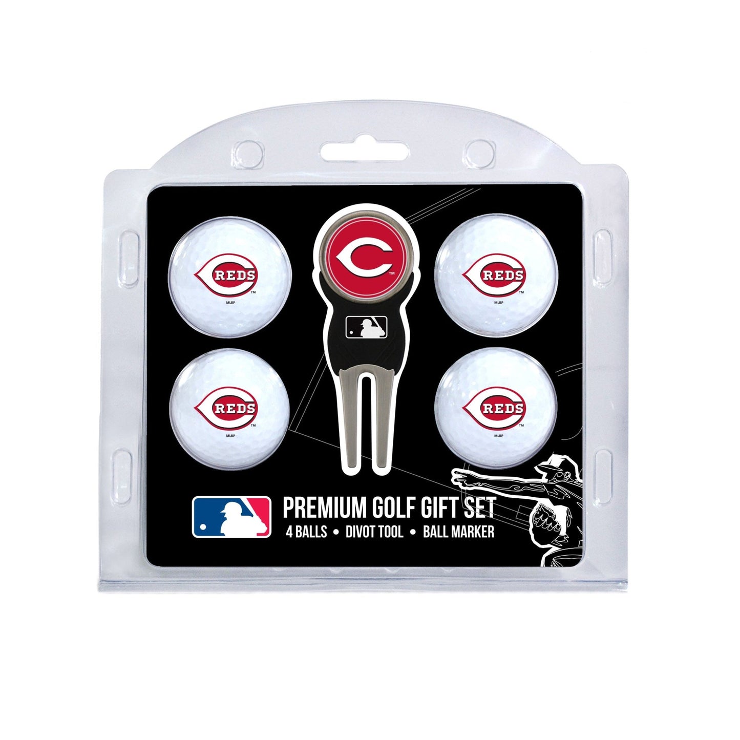 Team Golf Cincinnati Reds Golf Gift Sets - 4 Ball Gift Set - 