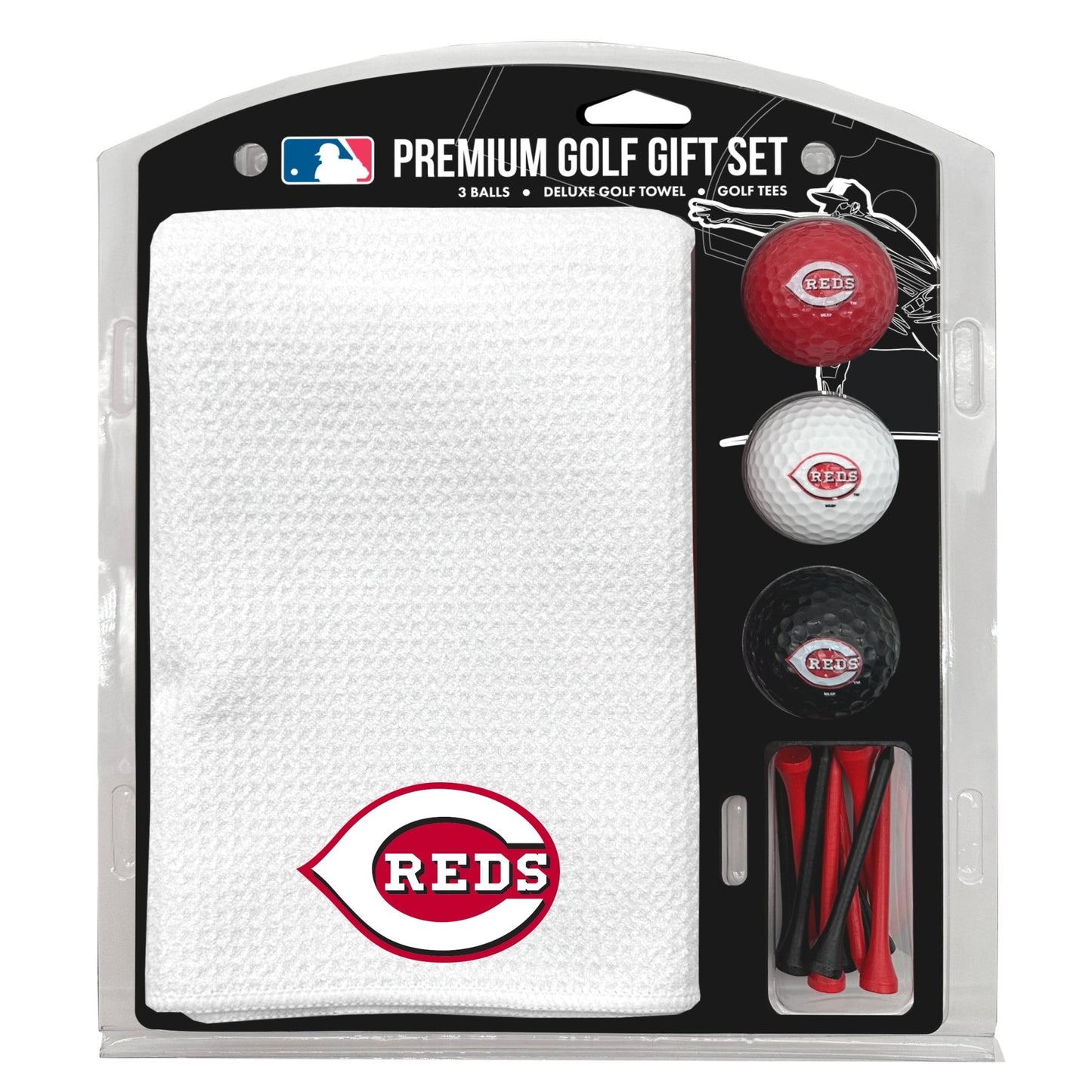 Team Golf Cincinnati Reds Golf Gift Sets - Microfiber Towel Gift Set - White - 