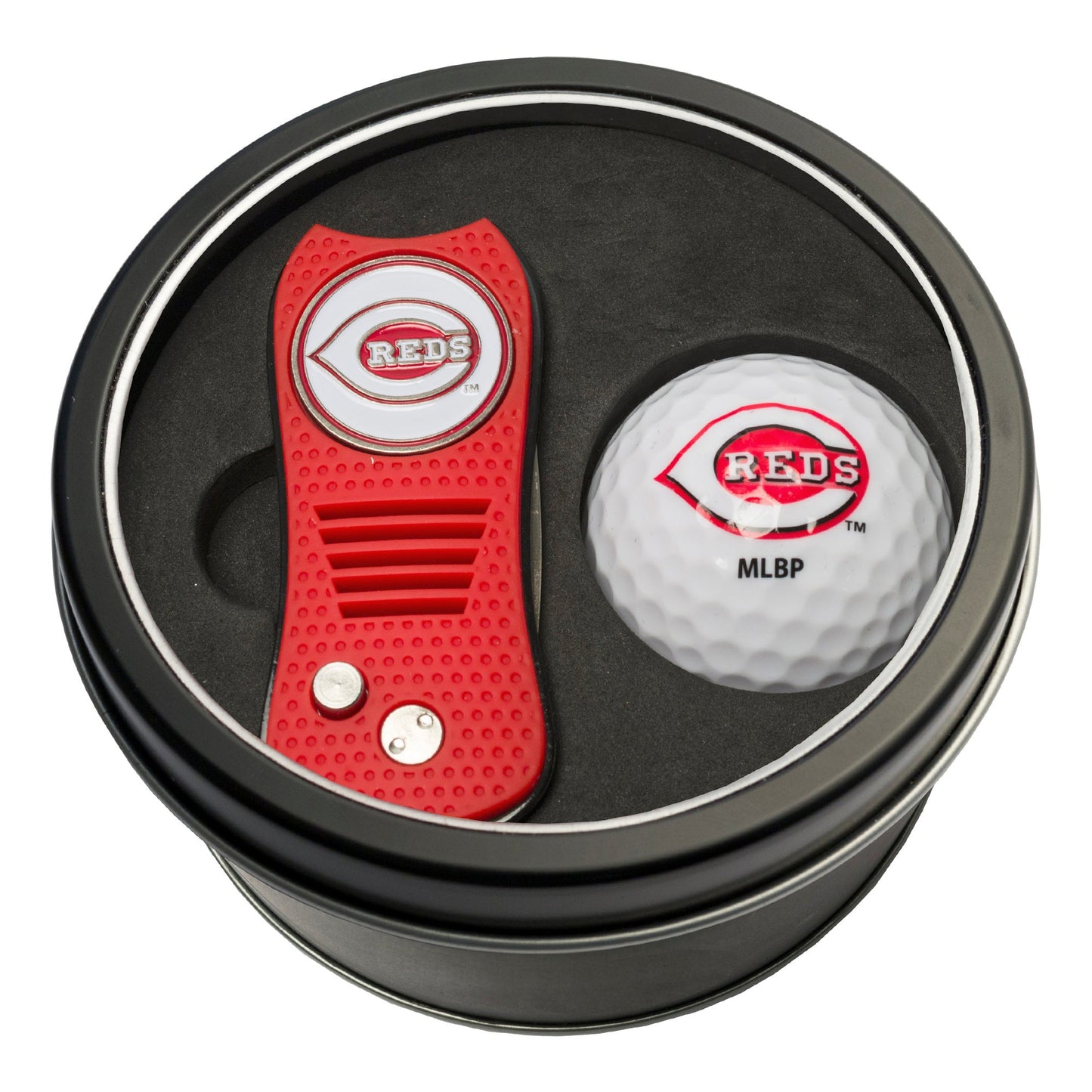 Team Golf Cincinnati Reds Golf Gift Sets - Tin - Divot Tool & Golf Ball - 