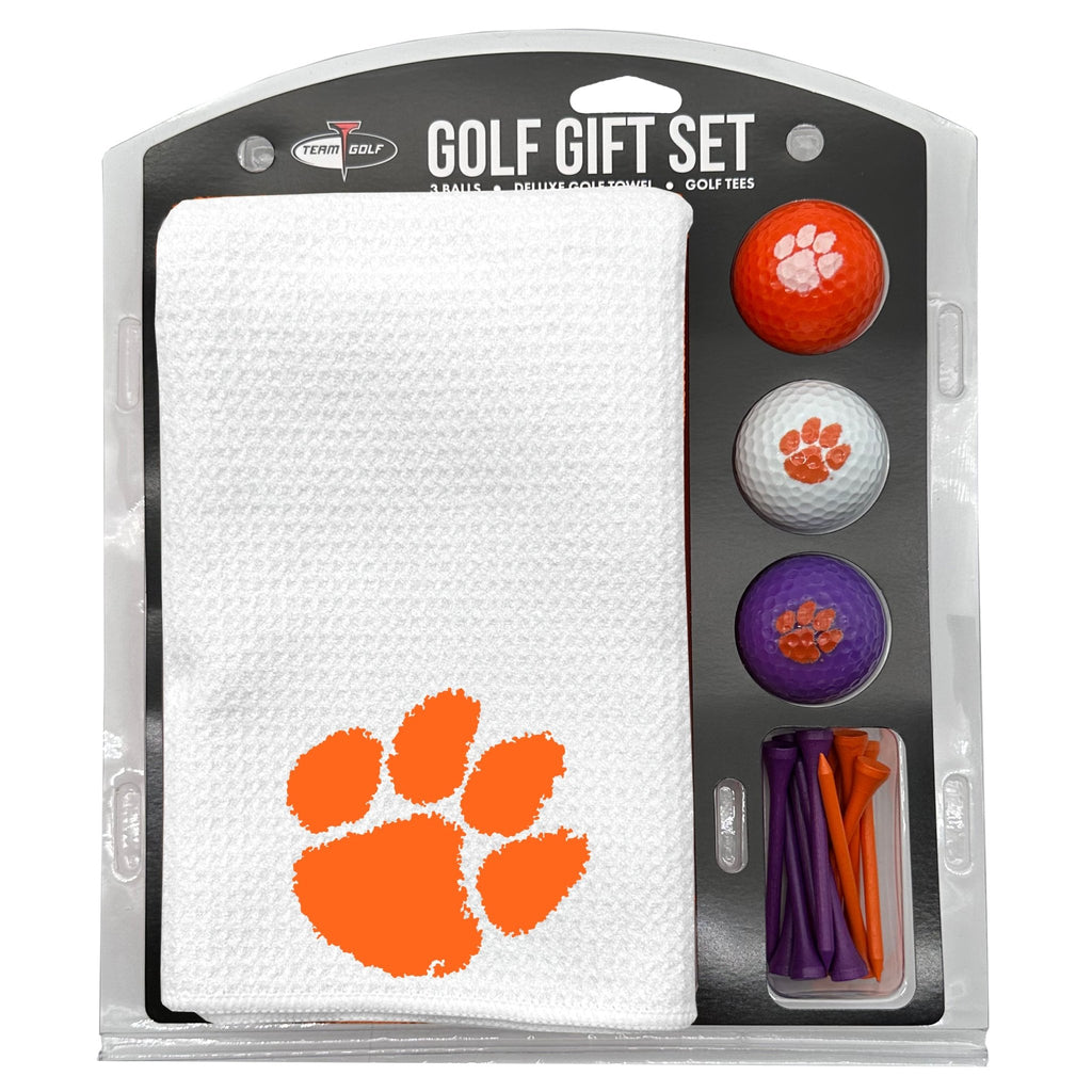 Team Golf Clemson Golf Gift Sets - Microfiber Towel Gift Set - White - 