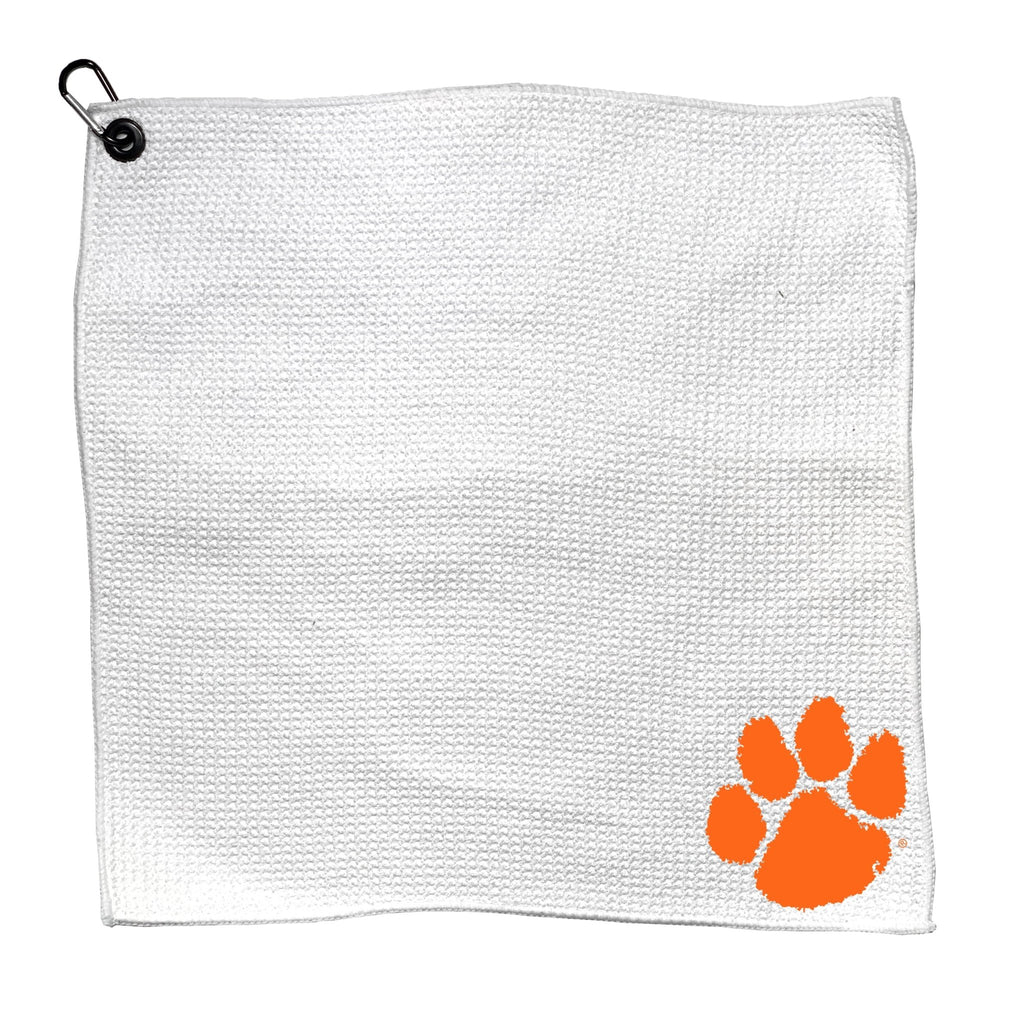 Team Golf Clemson Golf Towels - Microfiber 15X15 White - 